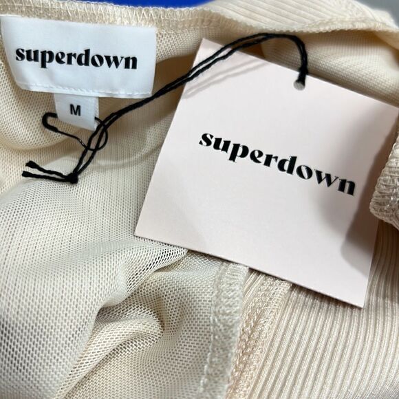 Super down one shoulder seamed crop cami top size medium NWT - Picture 8 of 11